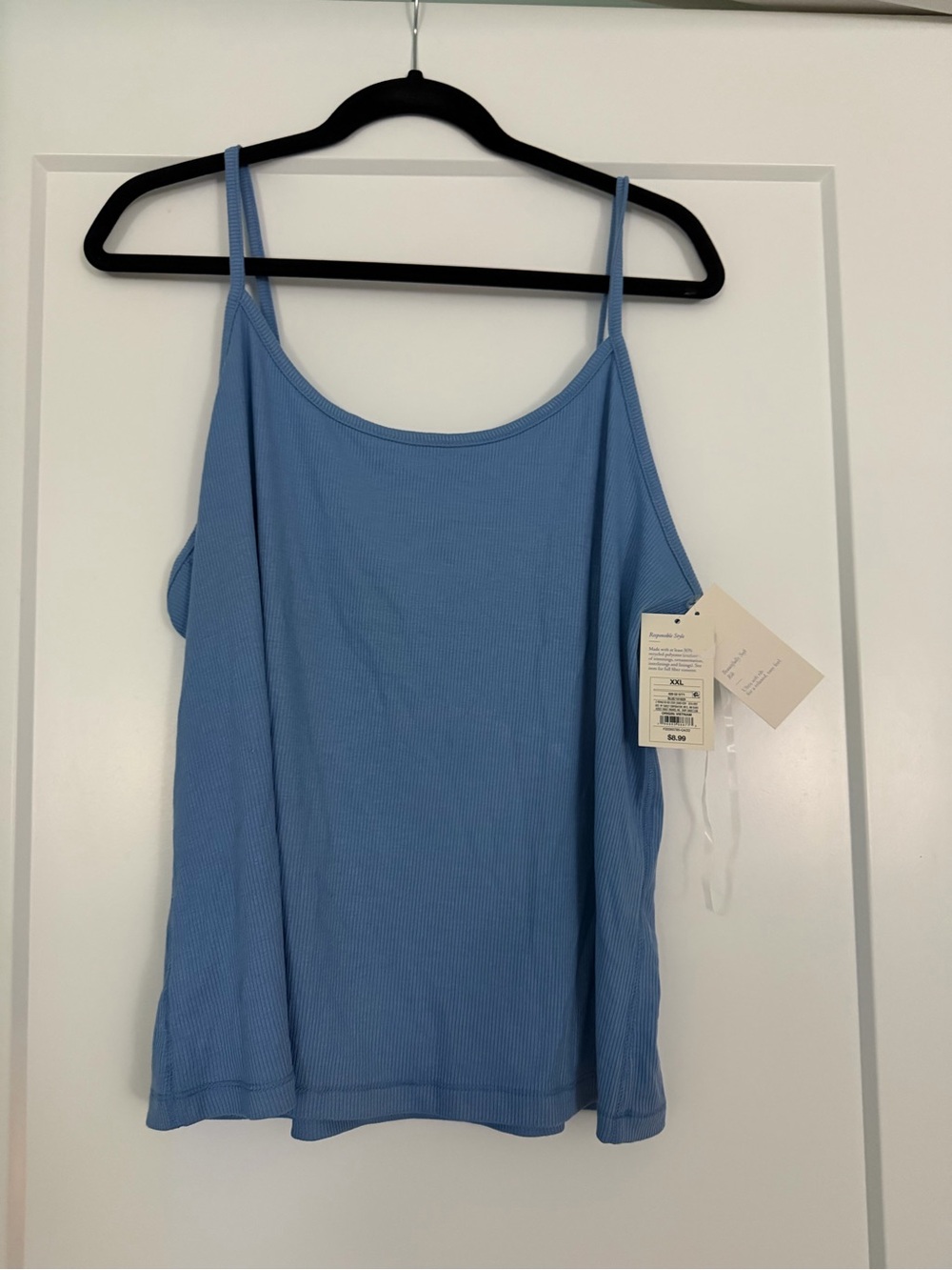 a new day Light Blue Ribbed Spaghetti Strap Camisole